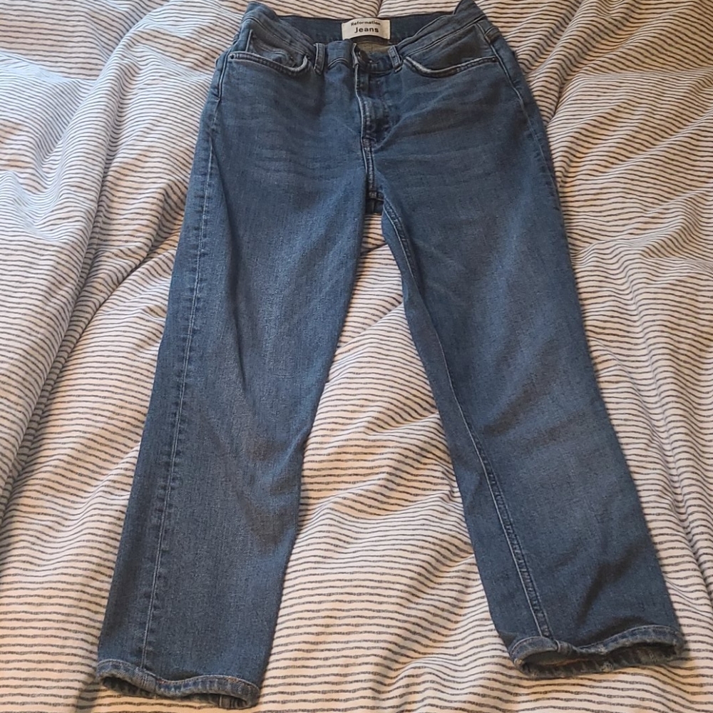 Reformation High & Skinny Jean Rhine Rinse 25